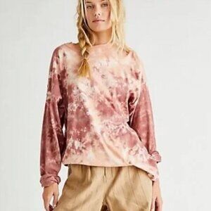 We The Free People Be Free Top 100% Cotton Tie Dye Long Sleeve Size L